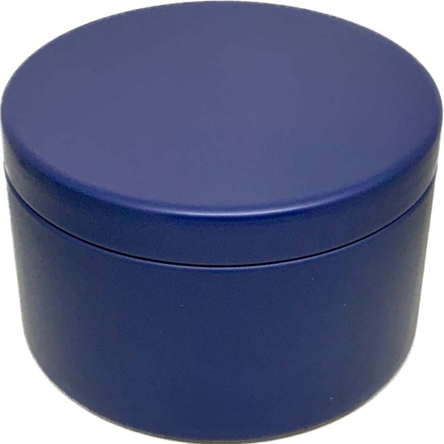 navy blue candle tin