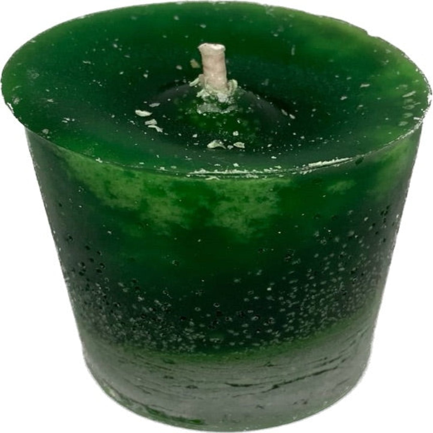 bright green votive candle